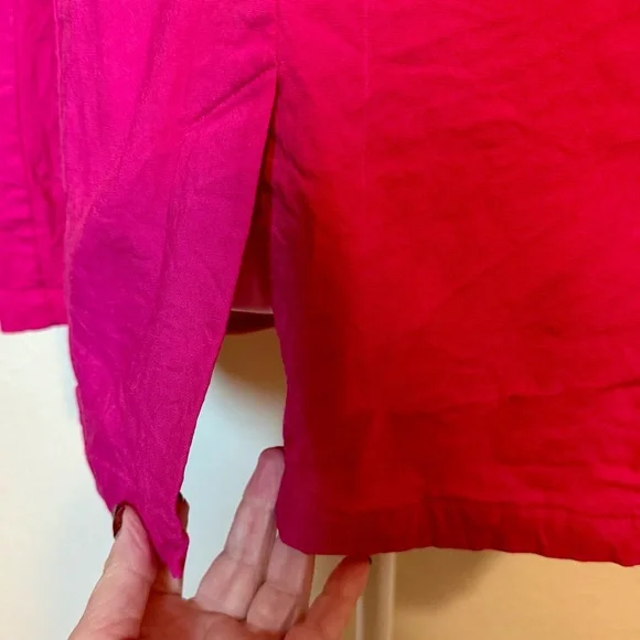 Halston Hot Pink Linen Blend Blazer Size XL - Picture 11 of 13